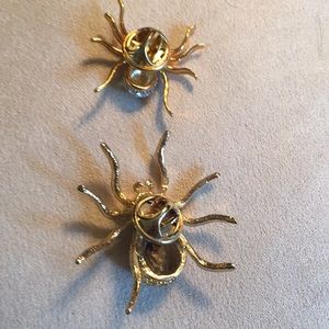 Jewelry - FUN Pair of Crystal Spider Pins Jewelry - FUN Pair of Crystal Spider Pins